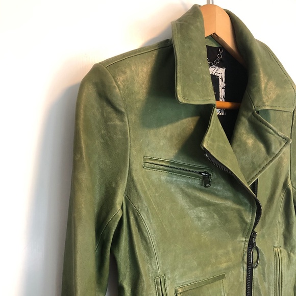 SOLD! Kelly Wearstler Asymmetrical lambskin Leather Jacket - Picture 2 of 16